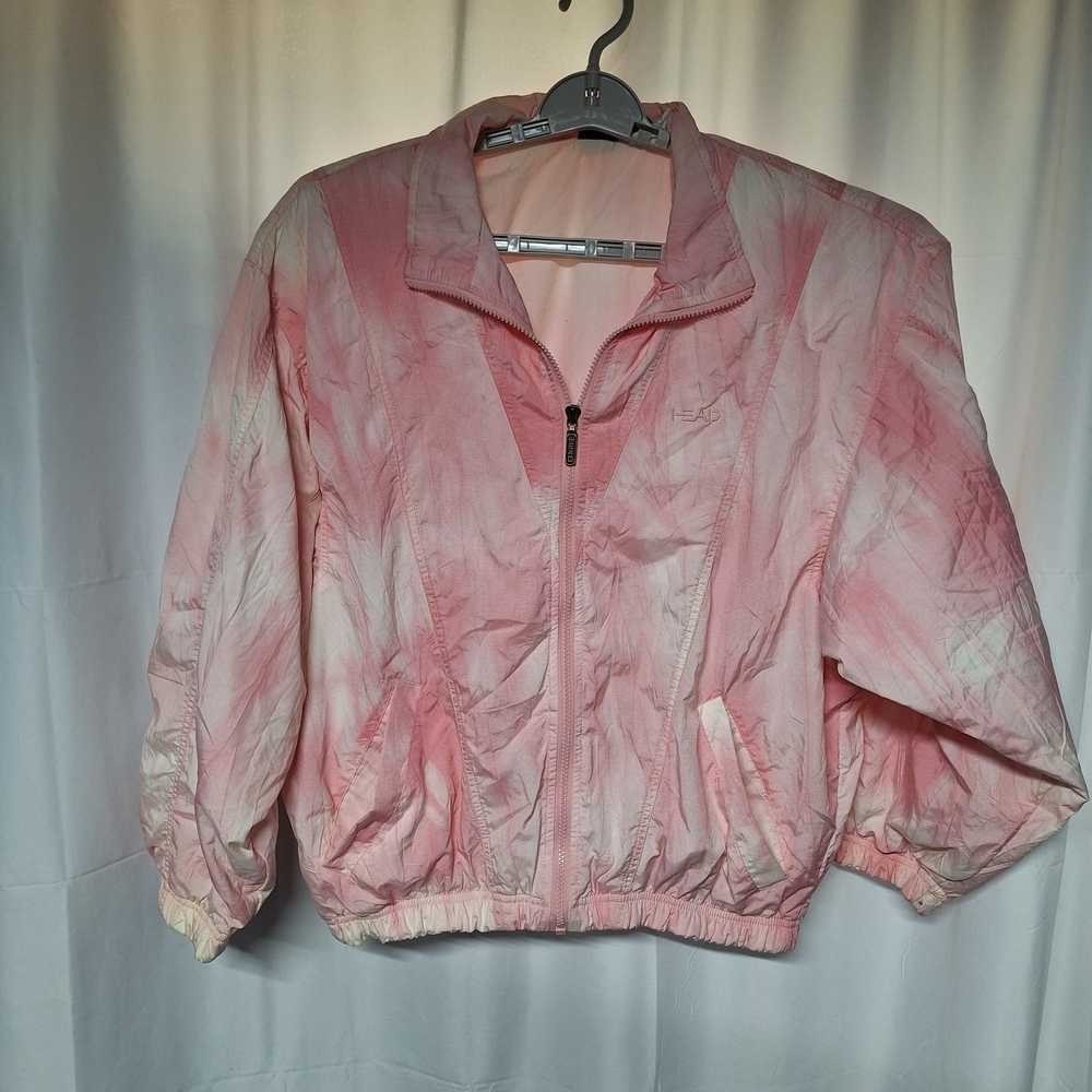 Head Pink and White Women's Windbreaker Jacket.